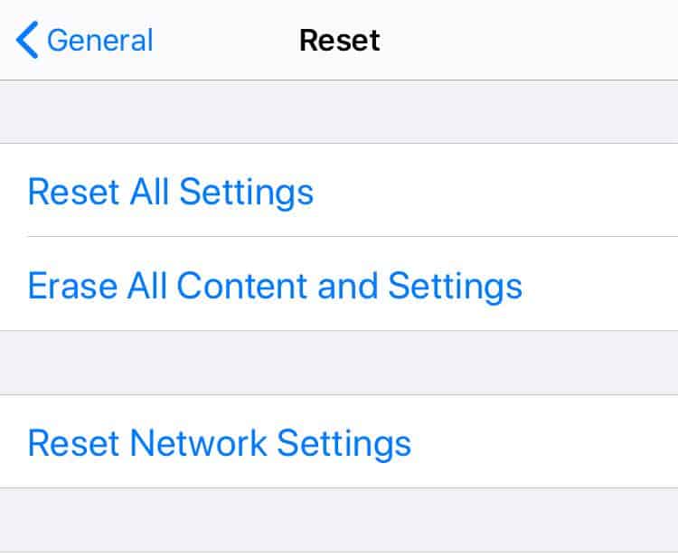 Last Line No Longer Available iPhone 13 - Reset Network Settings