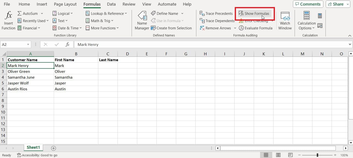 Learn how to create a spreadsheet in Excel and show formulas.