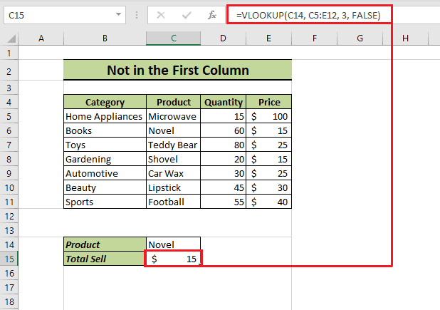 A spreadsheet with the first column highlighted and using VLOOKUP to match values.