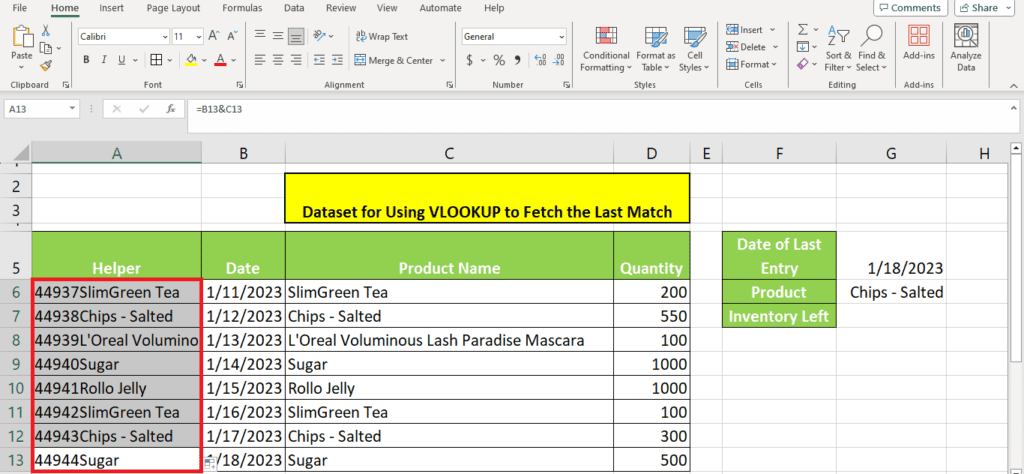 A screenshot of an Excel spreadsheet with a list of numbers.