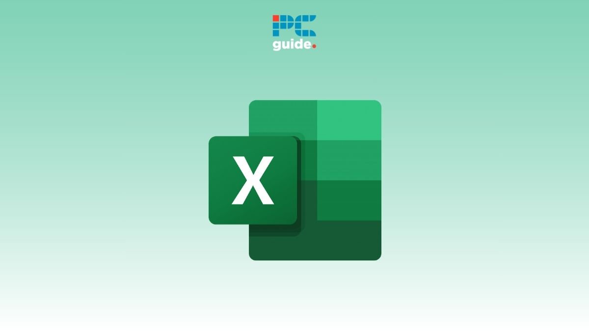 Microsoft Excel logo with a green grid icon on a gradient teal background, and a small "PK guide" logo at the top featuring tips on how to calculate z-score.