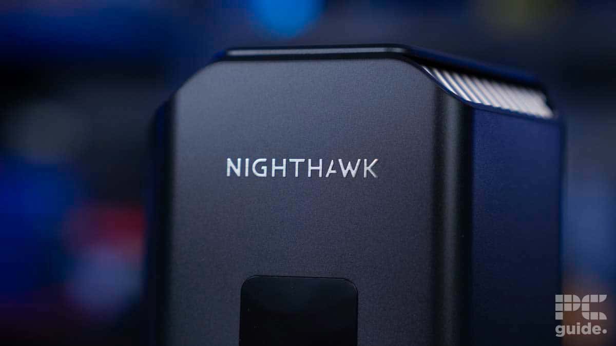 Netgear Nighthawk RS700 WiFi 7 Router (BE19000) logo top, source PCWer