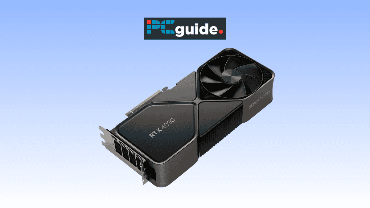 The image shows an RTX 4090 on a blue background below the PCWer logo