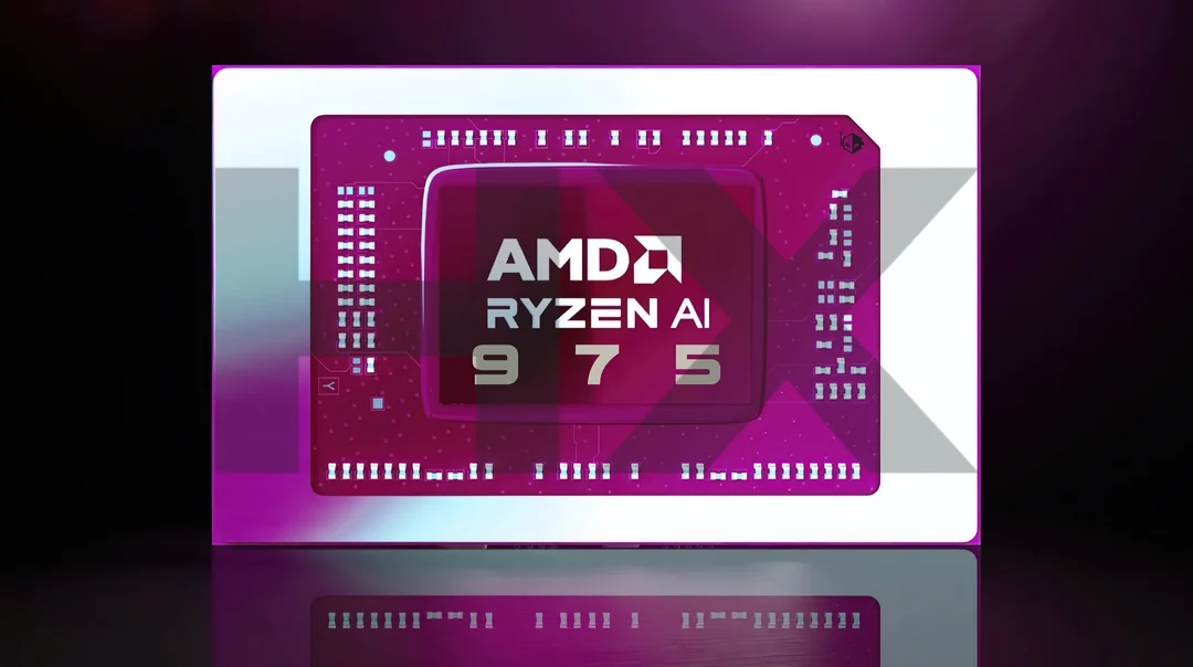 A close-up view of an AMD Strix Point APU
