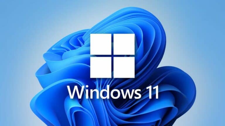 Windows 11 desktop background with logo